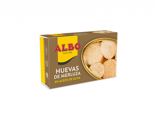 Huevas de Merluza en Aceite Oliva, OL-120 ladeado