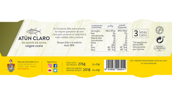Atún claro en aceite de oliva virgen extra - Imagen 2