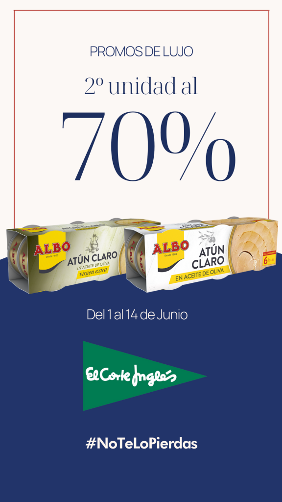2ª unidad de atún claro al 70% en El Corte Inglés
