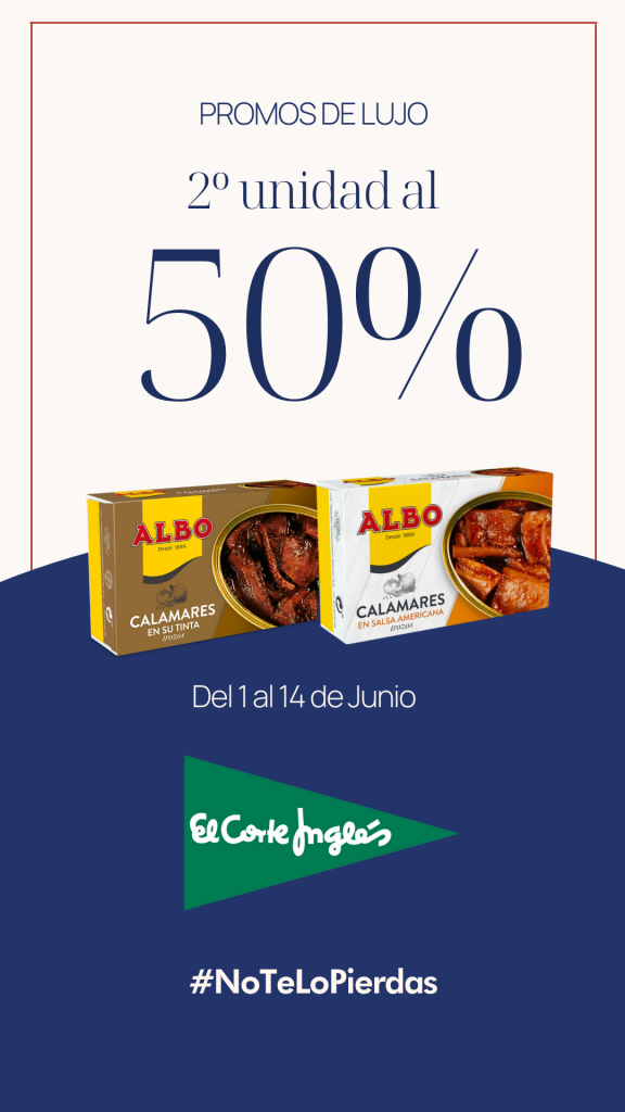 2ª unidad de calamares en trozos al 50% en El Corte Inglés